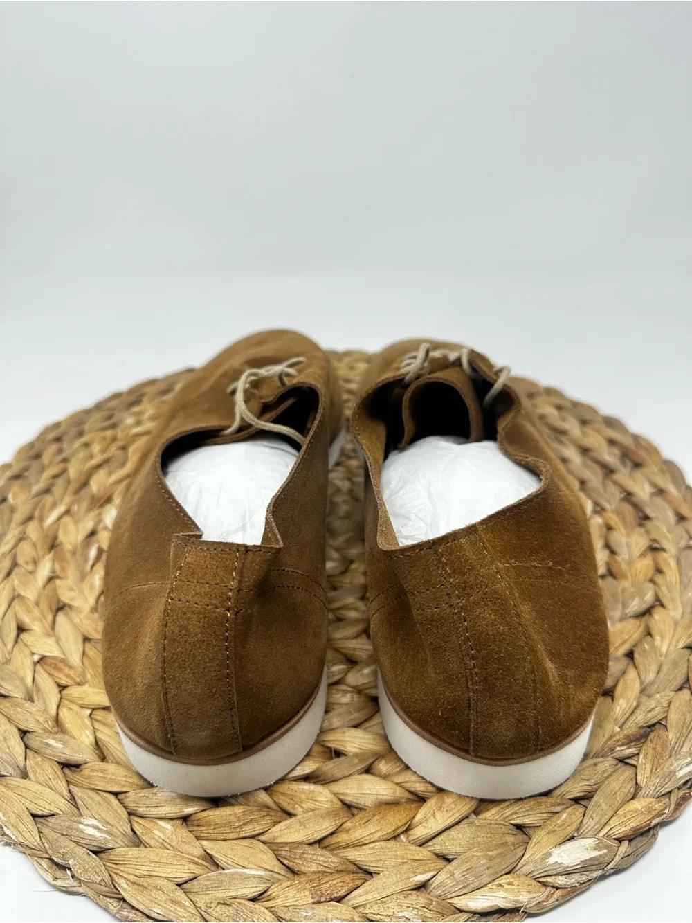 Nisolo Suede Lightweight Flex Derby Travel Shoes Tan Leather Size 9.5 Men's